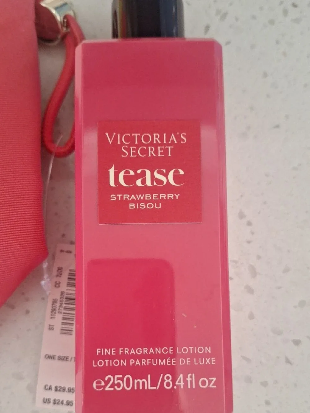 Strawberry Bisou Lotion And Hot Pink Bag